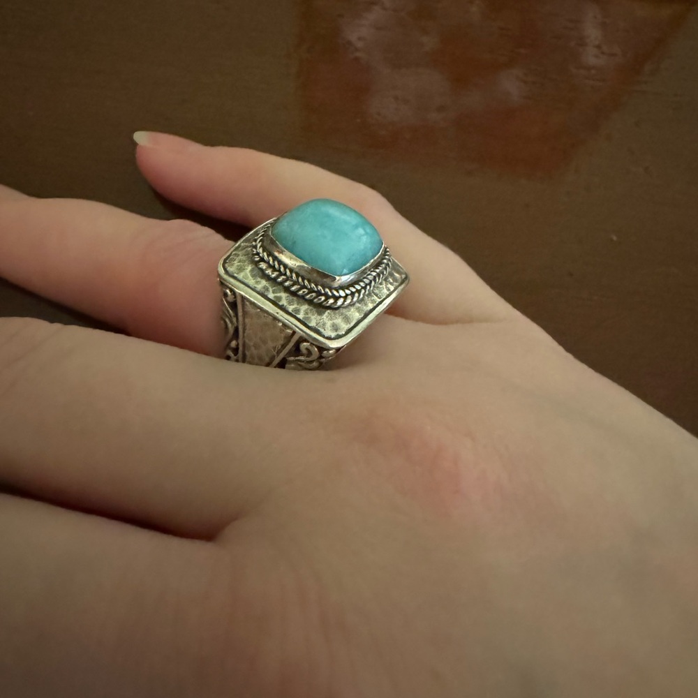 Handpicked Amazonite Sterling Silver Ring (Size 7) - image 2